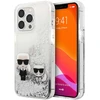 Image de Coque Pour Iphone 13 Pro Max Karl Et Choupette Pailletée Brillant Argent Karl Lagerfeld