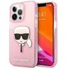 Image de KARL LAGERFELD Coque iPhone 13 Pro Max 67 Rose pailletée - Protection anti-chute 2 m (KLHCP13XKHTUGLP)