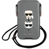 Image de Pochette Pour Smartphone 6.1'' À Cordon Saffiano Modèle Karl Et Choupette Gris Karl Lagerfeld