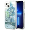 Image de Coque de téléphone - Guess - Liquid Glitter Flower - iPhone 13 mini - Bleu/Vert - Protection optimale