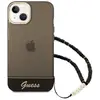 Image de Coque Pour Iphone 14 Plus Avec Lanière Perlée Estampillée Noir Guess