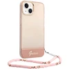 Image de Coque Pour Apple Iphone 14 Plus Colors Avec Lanière Perlée Rose Guess