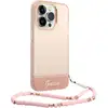 Image de Coque Pour Apple Iphone 14 Pro Colors Avec Lanière Perlée Rose Guess