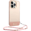 Image de Coque Pour Apple Iphone 14 Pro Max Colors Avec Lanière Perlée Rose Guess
