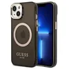 Image de Guess Gold Outline Translucent MagSafe pour iPhone 14 (czarny) - GUHMP14SHTCMK