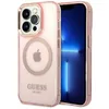 Image de Guess GUHMP14XHTCMP iPhone 14 Pro Max 6.7 Rose/Rose Coque Rigide Contour Doré Translucide MagSafe