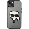 Image de Coque Pour Iphone 14 Plus Effet Cuir Stylé Protection Rigide Argent Karl Lagerfeld