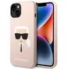 Image de Coque de téléphone - KARL LAGERFELD - KLHCP14MSLKHLP - Silicone - Tête de Karl rose - iPhone 15/14 Plus