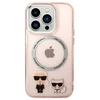 Image de Coque Magsafe Iphone 14 Pro Karl Et Choupette Aluminium Anti Rayures Rose Karl Lagerfeld