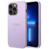 Image de Guess Saffiano Metal Logo Stripes Coque iPhone 14 Pro (Violet) - 3666339088644