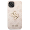 Image de Coque Pour Iphone 14 Avec Monogramme Et Logo 4g En Métal Rose Guess