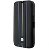 Image de Étui Booktype Pour Iphone 14 Pro Antichoc En Cuir Stamp Blue Lines Noir Bmw