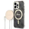 Image de Guess Bundle Pack MagSafe 4G - Ensemble coque pour iPhone 13 Pro Max + chargeur MagSafe (Noir/Or) - 3666339102807