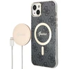 Image de Pack Coque Magsafe Motif 4g Pour Iphone 14 Plus Et Chargeur Sans Fil 15w Noir Guess