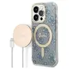 Image de Bundle coque pour iphone 14 pro max magsafe 4g et chargeur sans fil qi 15w guess bleu 3666339102999