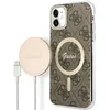 Image de Guess Bundle Pack MagSafe 4G - Ensemble coque pour iPhone 11 + chargeur MagSafe (Marron/Or) - 3666339103385