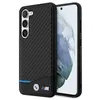 Image de Coque BMW Leather Carbon Blue Line pour Samsung Galaxy S23+   Cuir Noir/Blanc