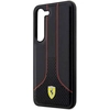 Image de Coque Pour Galaxy S23 Design Perforé Et Luxueux Noir Ferrari