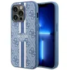 Image de Coque telephone - bumper telephone Guess GUHMP14LP4RPSB Coque rigide pour iPhone 14 Pro 61 Bleu à rayures imprimées 4G