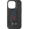 Image de Coque Pour Iphone 15 Pro Simili Cuir Béquille Support Noir Bmw
