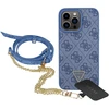 Image de Coque Pour Iphone 15 Pro Avec Motif 4g Et Logo Triangulaire En Métal Bleu Guess