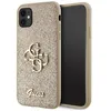 Image de Guess Glitter Script Big 4G - Coque iPhone 11 (Or)