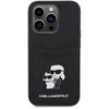 Image de Coque de protection - Karl Lagerfeld - iPhone 15 Pro - Cuir Saffiano - Slot pour carte - Noir
