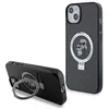Image de Coque pour iPhone 15 Plus / 14 Plus - KARL LAGERFELD - Hardcase Ring Stand MagSafe - Noir - Élégant - Rigide