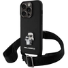 Image de Coque Pour Iphone 15 Pro Avec Bandoulière Ajustable Ultra Élégant Noir Karl Lagerfeld