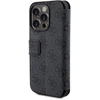 Image de Étui Pour Iphone 15 Pro Série Bookcase Fonction Stand Avec Emplacement De Cartes Gris Foncé Guess