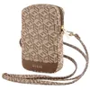 Image de Sac pour téléphone - Guess - Zip GCube Bottom Stripe - Marron - Cuir écologique - Sangle réglable