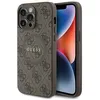 Image de Étui pour iPhone 15 Pro - Guess - 4G Collection - Cuir Métal - Marron - MagSafe