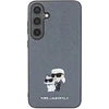 Image de Coque Pour Galaxy S24 Saffiano Karl Et Choupette Rigide Élégant Gris Karl Lagerfeld