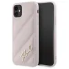 Image de Coque de téléphone - Karl Lagerfeld - iPhone 11 - Rose - Cuir écologique - Matelassé