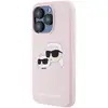 Image de Coque Pour Iphone 15 Pro Magsafe En Silicone Liquide Motif Karl Et Choupette Rose Karl Lagerfeld