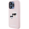 Image de Coque Pour Iphone 15 Pro Max Magsafe En Silicone Liquide Motif Karl Et Choupette Rose Karl Lagerfeld