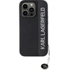 Image de Coque Pour Iphone 15 Pro Édition Saffiano Rhinestone Charm Avec Pendentif Noir Karl Lagerfeld