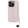 Image de Coque Pour Iphone 15 Pro Édition Saffiano Rhinestone Charm Avec Pendentif Rose Karl Lagerfeld