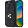 Image de IPhone 15 Case - DKNY Leather Quilted Stack Logo (DKHCP15SPQQDSLK) - Noir