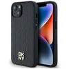 Image de IPhone 15 Case - DKNY Leather Monogram Pattern Metal Logo MagSafe (DKHMP14SPSHRPSK) - Noir