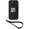Image de Coque Pour Apple Iphone 13 Avec Logo Métallisé Et Sangle De Poignet Noir Dkny