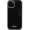 Image de Coque Pour Iphone 15 Compatible Magsafe En Silicone Avec Logo Métallisé Noir Dkny