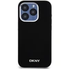 Image de Coque Pour Iphone 15 Pro Compatible Magsafe En Silicone Avec Logo Métallisé Noir Dkny