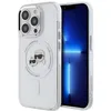 Image de Coque pour iPhone 14 Pro Max - Karl Lagerfeld IML MagSafe (KLHMP14XHLSKCH) - Tête Karl&Choupette en métal blanc