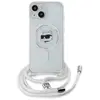 Image de Coque Magsafe Pour Iphone 15 Avec Bandoulière Motif Choupette Transparent Karl Lagerfeld