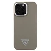 Image de Coque Pour Iphone 16 Pro Max Antichocs À Effet Grainé Avec Logo Triangulaire Marron Guess
