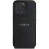 Image de Coque Arrière Pour Iphone 16 Pro À Texture Grainé Magsafe Noir Guess