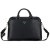 Image de Guess Sacoche pour ordinateur portable 15 avec poche zippée grainée et logo triangulaire (noir)