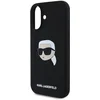 Image de Coque Pour Iphone 16 Compatible Magsafe Série Karl Head En Silicone Noir Karl Lagerfeld