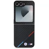 Image de Coque smartphone - BMW - Galaxy Z Flip 6 - Tricolor Stripe motif carbone - Semi-rigide noir - Protection anti-chocs
